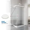 Душевой уголок Gutewetter 1091274448 прямоугольник 85x80см белый профиль эффект стекла прозрачный