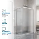 Душевой уголок Gutewetter 1163806996 прямоугольник 100x95см серый профиль эффект стекла матовый