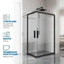Душевой уголок Gutewetter 3043359501 прямоугольник 105x80см черный профиль эффект стекла прозрачный