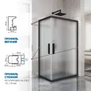 Душевой уголок Gutewetter 934386905 прямоугольник 105x90см черный профиль эффект стекла матовый