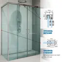 Душевой уголок GUTEWETTER GWMPSLRC865 4698032880804, прямоугольный, 95x150x200 см, прозрачное стекло