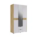 Шкаф Mebelson 3 дверный 126.4x217x50 см с зеркалом ЛДСП цвет дуб крафт золотой/белое дерево