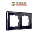 Рамка для розеток и выключателей Werkel Diamant 2 поста цвет черный
