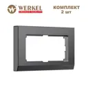 Рамка для двойной розетки Werkel Stark 2 поста цвет графит матовый 2 шт.