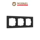 Рамка для розеток и выключателей Werkel Hammer 3 поста цвет черный