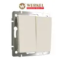 Выключатель проходной встраиваемый Werkel a059281 2 клавиши цвет айвори матовый