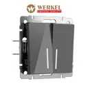 Выключатель проходной встраиваемый Werkel Встраиваемые механизмы W1122144 2 клавиши с подсветкой цвет графит