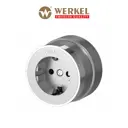 Розетка накладная Werkel Vintage с заземлением цвет серебро матовый/хром