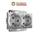 Розетка с заземлением встраиваемая Werkel a052074 с заземлением цвет серебряный