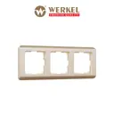 Рамка для розеток и выключателей Werkel Stream 3 поста цвет шампань