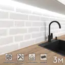 Стеновая панель матовая Фартукофф Белый кирпич 300x60x0.15 см ПВХ цвет разноцветный