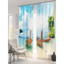 Штора на ленте At Home Райский остров 150x260 см блэкаут цвет белый/бежевый/оранжевый/голубой/зеленый AA900831
