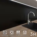 Стеновая панель глянцевая Фартукофф Черный глянец 300x60x0.1 см ПВХ цвет разноцветный