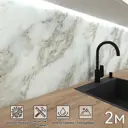 Стеновая панель глянцевая Фартукофф Мрамор Bravo 200x60x0.15 см ПВХ цвет разноцветный