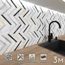 Стеновая панель матовая Фартукофф Мрамор вертикаль 300x60x0.15 см ПВХ цвет разноцветный