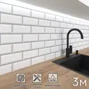Стеновая панель Фартукофф Белая плитка 300x60x0.15 см ПВХ цвет белый