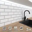 Стеновая панель матовая Фартукофф Белая плитка 300x60x0.15 см ПВХ цвет разноцветный
