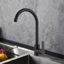 Смеситель для кухни Esko line для кухни поворотный излив 37 см цвет черный матовый