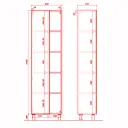 Пенал в ванную Ruvann Nika напольный с полками 50x170x31.60 см