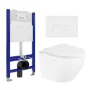 Комплект 3 в 1 инсталляция Enio Tecnico 50 + Унитаз подвесной BelBagno Uno + кнопка белая матовая7