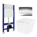 Комплект 3 в 1 инсталляция Enio Tecnico 50 + Унитаз подвесной BelBagno Due + кнопка хром1