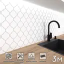 Стеновая панель матовая Фартукофф Самаркандский узор серебро 300x60x0.15 см ПВХ цвет разноцветный