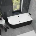 Ванна акриловая Helmken Marbella Lux 7R2496284Y 180x80 комплект 3 в 1: правосторонняя ванна, ножки, лицевой экран цвет черный