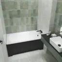 Ванна акриловая Helmken Edelva G5480B2505 130x70 комплект 4 в 1: прямоугольная ванна, ножки, лицевой и торцевой экраны цвет черный