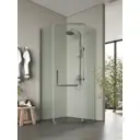 Душевой уголок Topline SC390T-G пятиугольный 86x86см хромированный профиль эффект стекла прозрачный