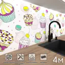 Стеновая панель матовая Фартукофф ФФ - 101 400x60x0.15 см ПВХ цвет розовый/голубой