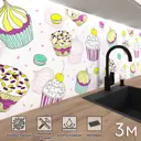 Стеновая панель матовая Фартукофф ФФ - 101 300x60x0.15 см ПВХ цвет розовый/голубой
