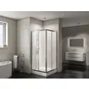 Душевой уголок Belbagno DUE-A-2-90-C-Cr квадрат 90x90см серебро профиль эффект стекла прозрачный