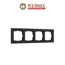 Рамка для розеток и выключателей Werkel Hammer 4 поста цвет черный