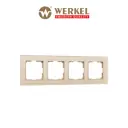 Рамка для розеток и выключателей Werkel Favorit 4 поста цвет шампань