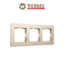 Рамка для розеток и выключателей Werkel Platinum 3 поста цвет шампань