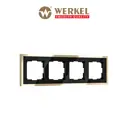 Рамка для розеток и выключателей Werkel W0042852 4 поста цвет латунь/черный