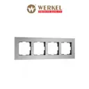 Рамка для розеток и выключателей Werkel AluMax 4 поста цвет алюминий