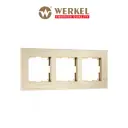 Рамка для розеток и выключателей Werkel AluMax 3 поста цвет шампань