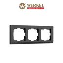 Рамка для розеток и выключателей Werkel Stark 3 поста цвет черный