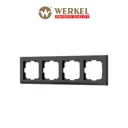 Рамка для розеток и выключателей Werkel Stark 4 поста цвет черный