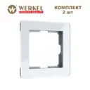 Рамка для розеток и выключателей Werkel Acrylic 1 пост цвет белый 2 шт.