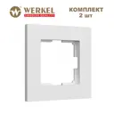 Рамка для розеток и выключателей Werkel Slab 1 пост цвет белый матовый 2 шт.