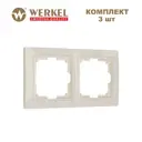 Рамка для розеток и выключателей Werkel Snabb 2 поста цвет слоновая кость 3 шт.
