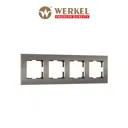 Рамка для розеток и выключателей Werkel Slab W0042963 4 поста цвет бронза матовый