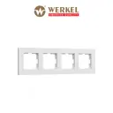 Рамка для розеток и выключателей Werkel Slab W0012908 4 поста цвет белый матовый