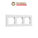 Рамка для розеток и выключателей Werkel Slab W0032961 3 поста цвет белый матовый