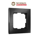 Рамка для розеток и выключателей Werkel Aluminium 1 пост цвет черный