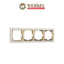 Рамка для розеток и выключателей Werkel Snabb W0041932 4 поста цвет слоновая кость/золото