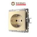 Розетка встраиваемая Werkel a050858 с заземлением и шторками цвет шампань