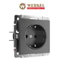 Розетка встраиваемая Werkel W1171004 с заземлением цвет графит